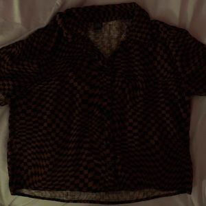 TARGET WILD FABLE CHECKERED BUTTON DOWN